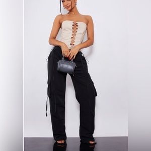 Petite Black Lightweight Shell Low Rise Cargo's